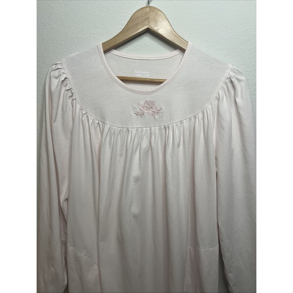 The Vermont Country Store Pink Lace Nightgown Large - Picture 1 of 5